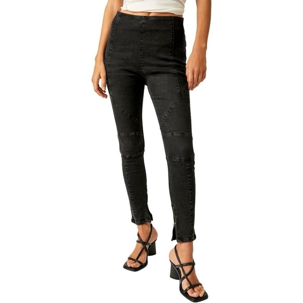 Free People We The Free Bella Moto Mid Rise Skinny Jeans Sz.24 NWT - Picture 5 of 9
